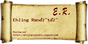 Ehling Renátó névjegykártya